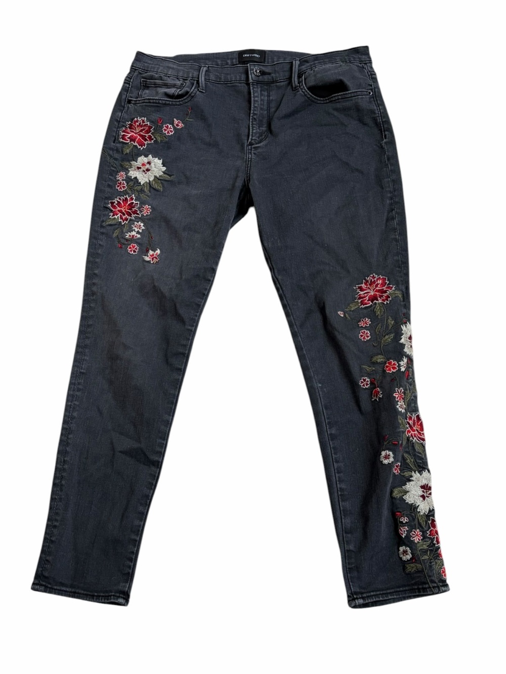 DRIFTWOOD Jackie Black Women's skinny embroidery jeans size 32